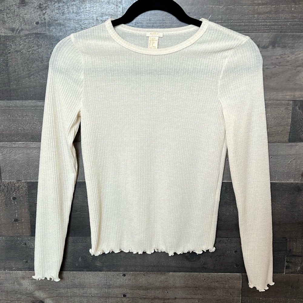 Cream Long Sleeve Forever 21 Sweater